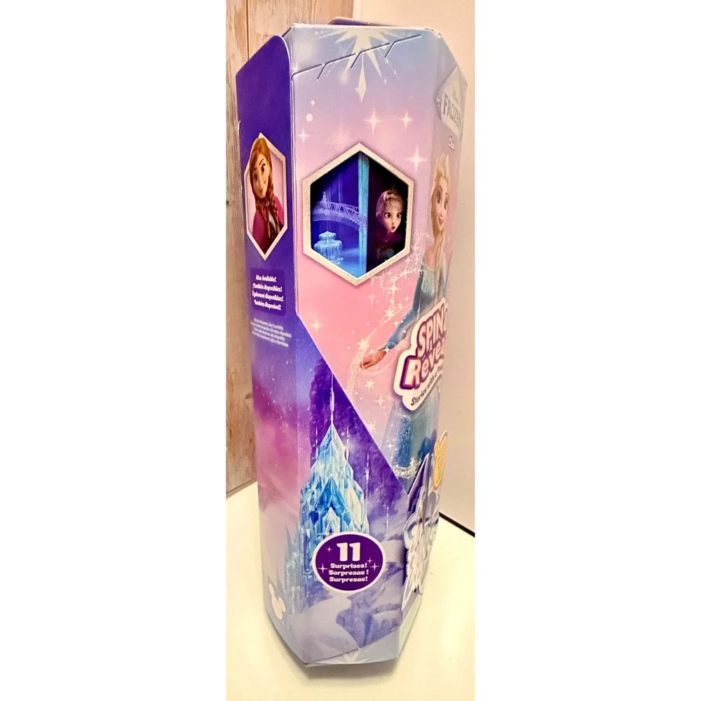 Mattel Disney Frozen Elsa Spin & Reveal Doll Kids Blue New 11 Surprises‎